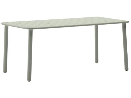 Světle zelený kovový zahradní stůl Kave Home Brai 180 x 90 cm