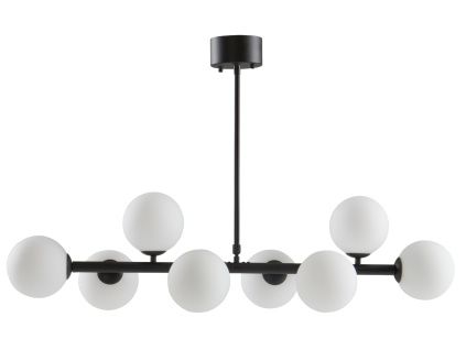 Černobílé skleněné závěsné světlo EKMAN 104 cm