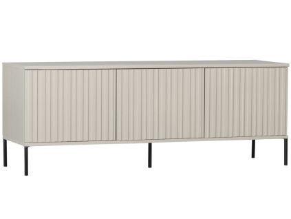 Šedobéžový dřevěný TV stolek Gravia 150 x 44 cm