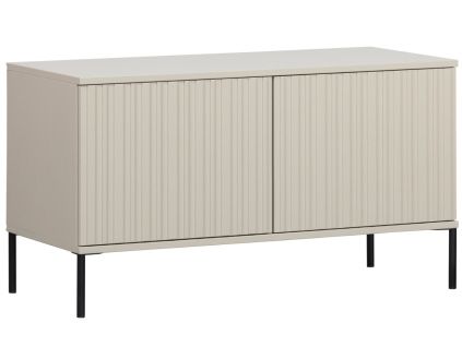 Šedobéžový dřevěný TV stolek Gravia 100 x 44 cm