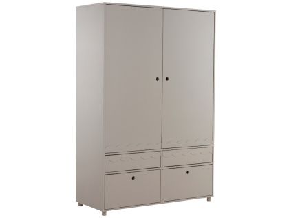 Béžová lakovaná šatní skříň MERRILL MINI 180 x 120 cm