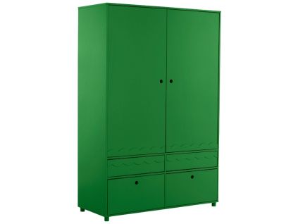 Zelená lakovaná šatní skříň MERRILL MINI 180 x 120 cm