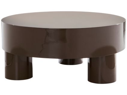 Hnědý kovový konferenční stolek MALARO 90 cm