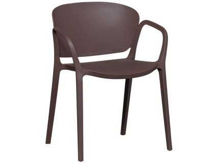 Hnědá plastová zahradní jídelní židle Bent