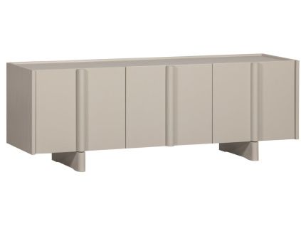 Šedobéžový dřevěný TV stolek Basu 152 x 46 cm
