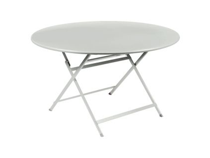 Světle šedý kovový skládací stůl Fermob Caractére 128 cm