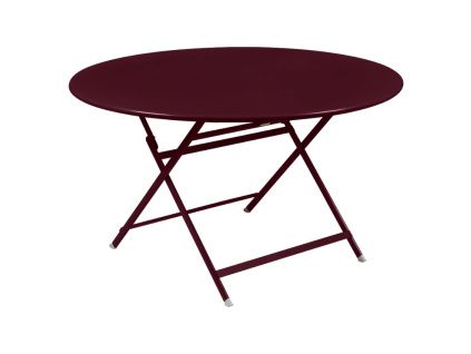 Třešňově červený kovový skládací stůl Fermob Caractére 128 cm