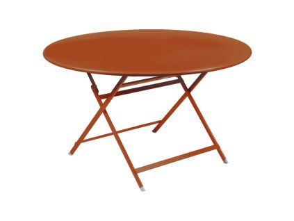 Oranžový kovový skládací stůl Fermob Caractére 128 cm