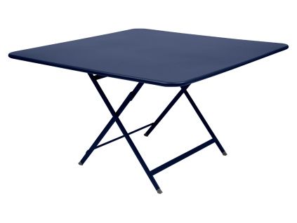 Tmavě modrý kovový skládací stůl Fermob Caractére 128 x 128 cm
