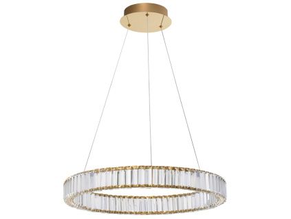 Zlaté skleněné závěsné LED světlo Nova Luce Aurelia 60 cm