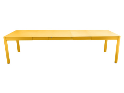 Žlutý kovový rozkládací zahradní stůl Fermob Ribambelle 149/299 x 100 cm