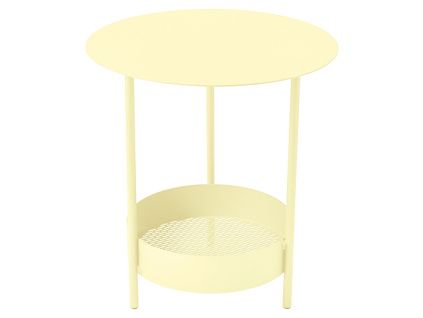 Citronově žlutý kovový zahradní odkládací stolek Fermob Salsa 50 cm