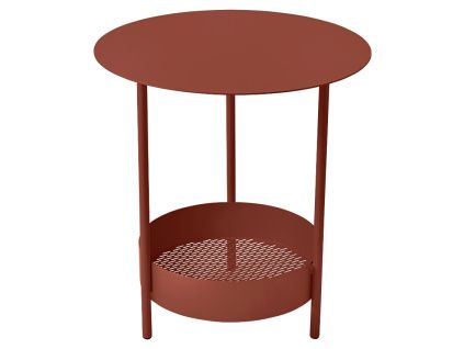 Zemitě červený kovový zahradní odkládací stolek Fermob Salsa 50 cm
