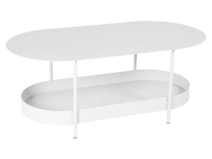 Bílý kovový zahradní konferenční stolek Fermob Salsa 113 x 58 cm