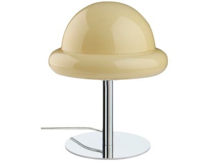 Světle žlutá skleněná stolní lampa BUBBA