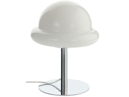 Bílá skleněná stolní lampa BUBBA