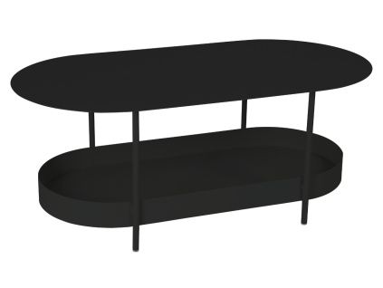 Černý kovový zahradní konferenční stolek Fermob Salsa 113 x 58 cm