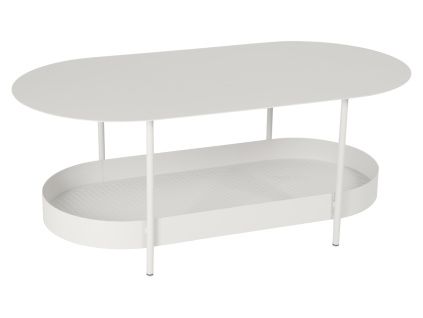 Světle šedý kovový zahradní konferenční stolek Fermob Salsa 113 x 58 cm