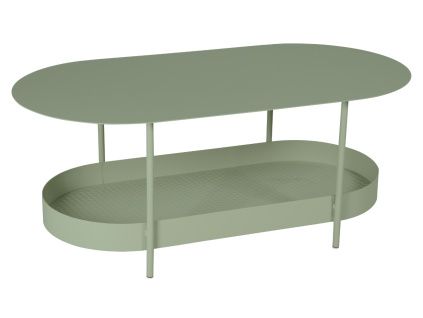 Kaktusově zelený kovový zahradní konferenční stolek Fermob Salsa 113 x 58 cm