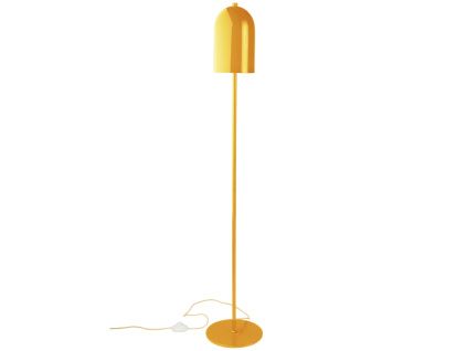 Žlutá kovová stojací lampa ARA 130 cm