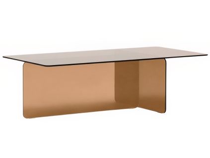 Hnědý skleněný konferenční stolek Kave Home Zaren 120 x 60 cm