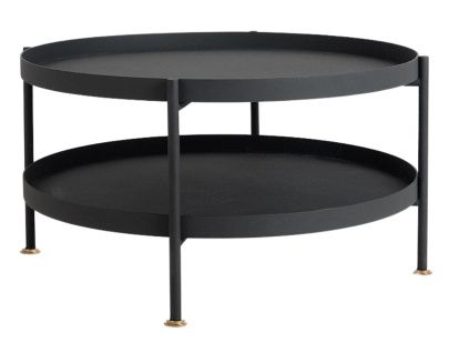 Černý konferenční stolek Nollan 80 cm s policí