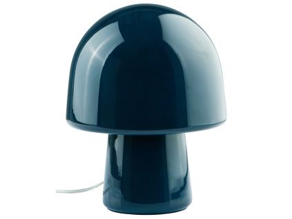Tmavě modrá skleněná stolní lampa THETYS