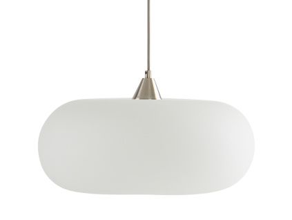 Bílé skleněné závěsné světlo THALIA 43 cm