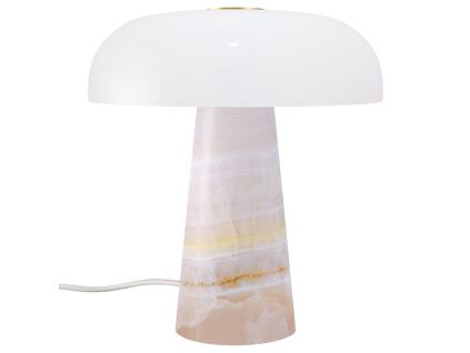 Růžová mramorová stolní lampa Glossy Mini