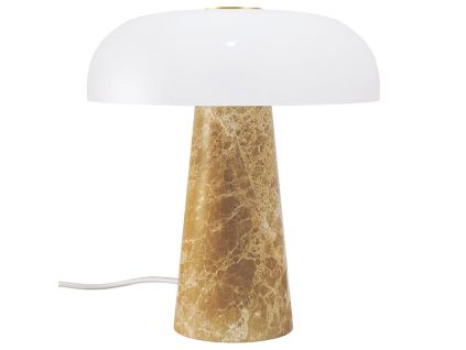 Béžová mramorová stolní lampa Glossy Mini