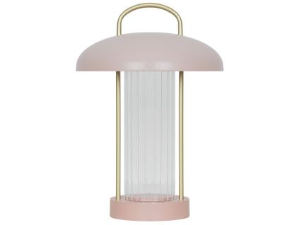 Růžová kovová stolní LED lampa Mirano