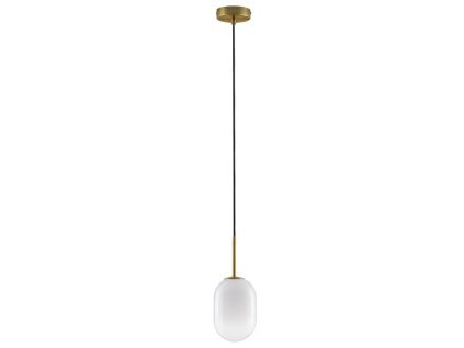 Bílé skleněné závěsné světlo Nova Luce Chrysi 12 cm