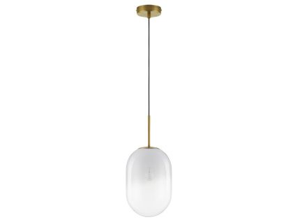 Bílé skleněné závěsné světlo Nova Luce Chrysi 18 cm