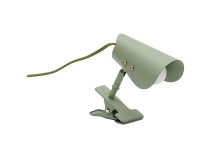 Malá zelená kovová stolní lampa s klipem Kave Home Jula