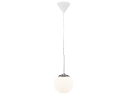 Opálově bílé skleněné závěsné světlo Cafe 15 cm