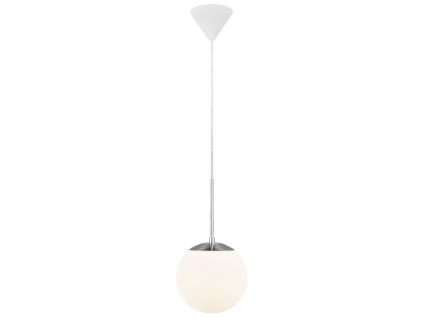 Opálově bílé skleněné závěsné světlo Cafe 20 cm