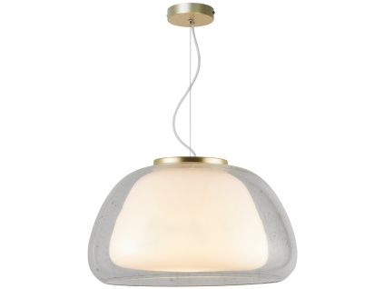 Opálově bílé skleněné závěsné světlo Jelly 39 cm