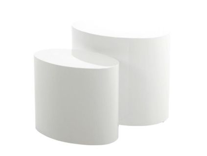 Bílý set konferenčních stolků Alida 40/48 x 24,5/33 cm