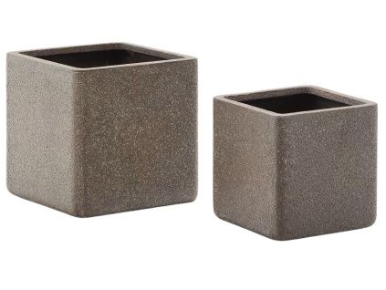 Set dvou hnědých zahradních květináčů Kave Home Minoa II.