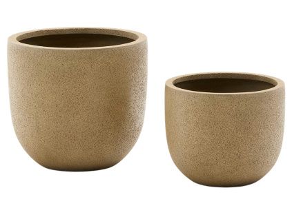 Set dvou žlutých zahradních květináčů Kave Home Selvi