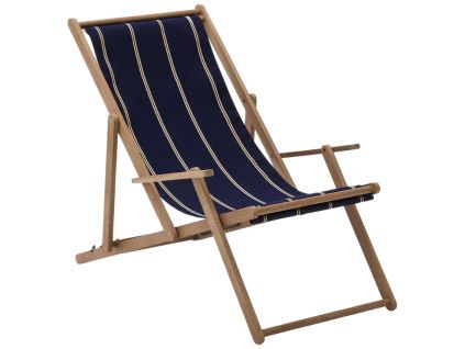 Modro-bílé zahradní skládací lehátko Kave Home Vilara