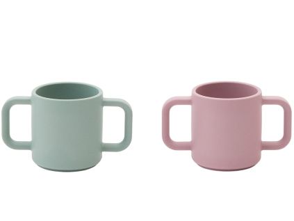Růžovo-zelený set dvou hrnků kave home Lili 0,18 l