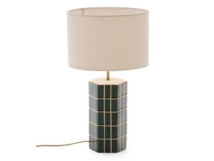 Zelená keramická stolní lampa Kave Home Rue