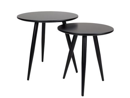 Černý set dvou odkládacích stolků WLL DAVEN 40/50 cm