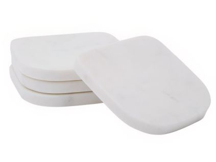 Set čtyř bílých mramorových podtácků Kave Home Zera