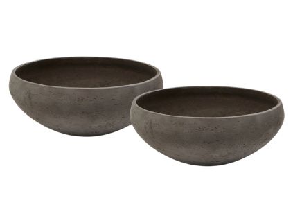 Set dvou šedých zahradních květináčů Kave Home Nura Ø 45/55 cm