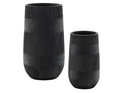Set dvou černých zahradních květináčů Kave Home Tival Ø 24/35 cm