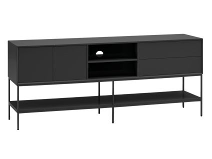 Černý TV stolek Teulat Platt 175 x 45 cm