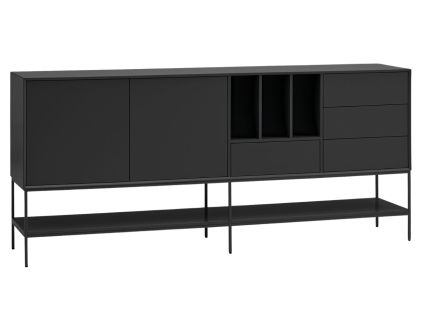 Černá komoda Teulat Platt 220 x 45 cm