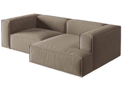 Sametová rohová pohovka Nuria 252 cm, pravá
